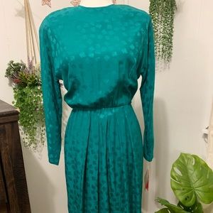 Vintage midi teal dress
